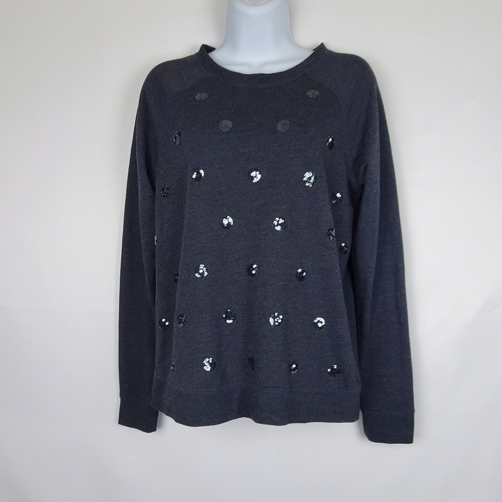 Old Navy Dark Gray Sequin Sweater Women M